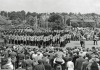 The rehearsal parade for Queen Elizabeth’s coronation parade turns into the High Street, 28 May 1953. (Courtesy of Aldershot Military Museum)